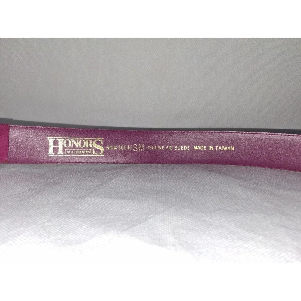 Vintage Women's Honors Accessories Genuine Suede Belt Small 80s 90s Hot Pink